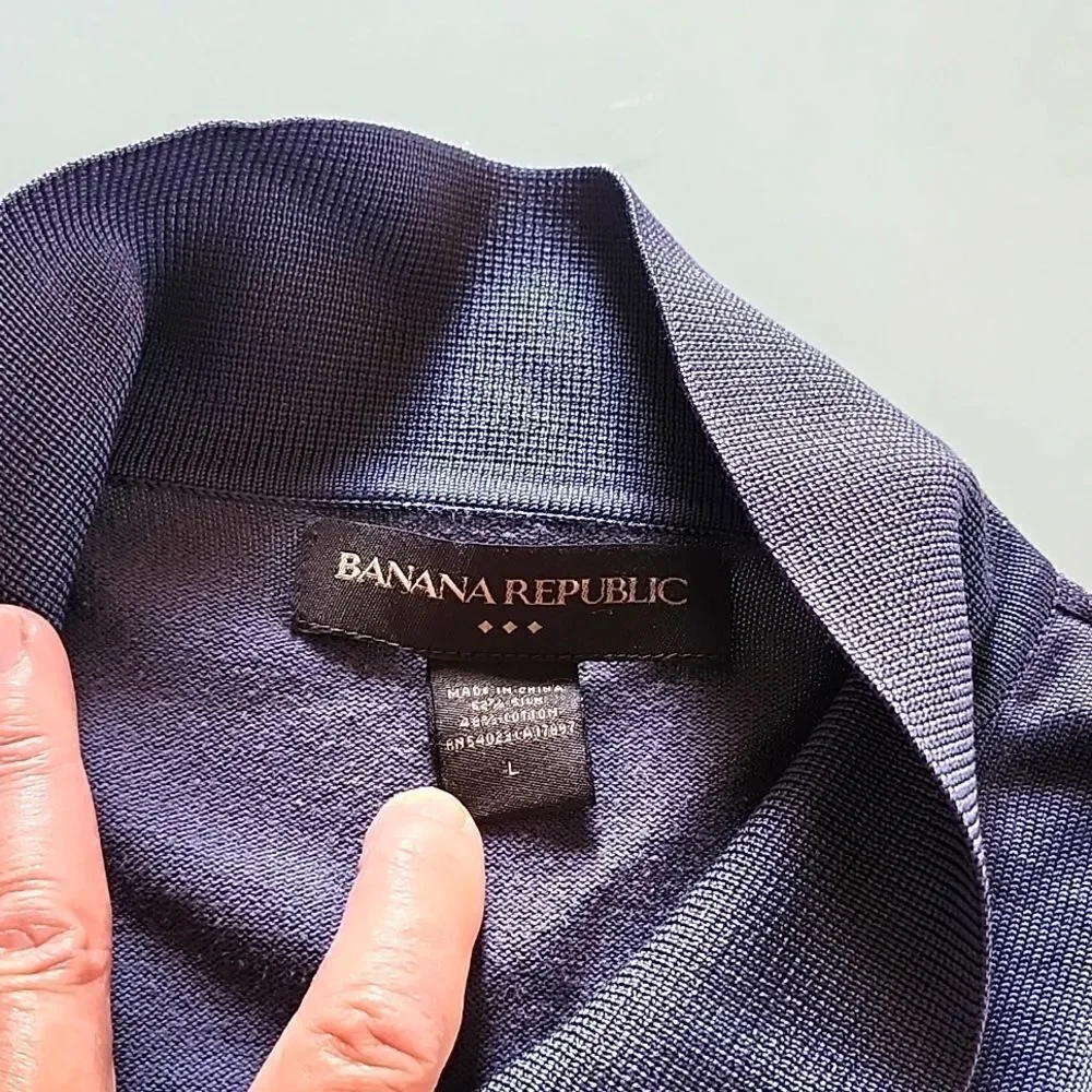 Banana Republic Silk Blend Tropical Vibes Preppy Polo‎ Shirt Size Large